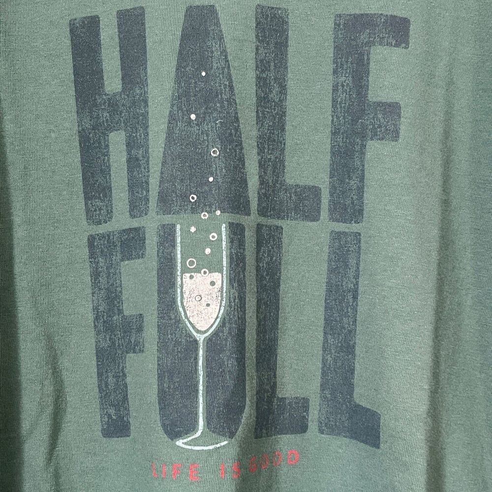 LIFE IS GOOD Womens Classic Fit Tee T-Shirt Medium Half Full Long‎ Sleeve Green - Picture 2 of 10